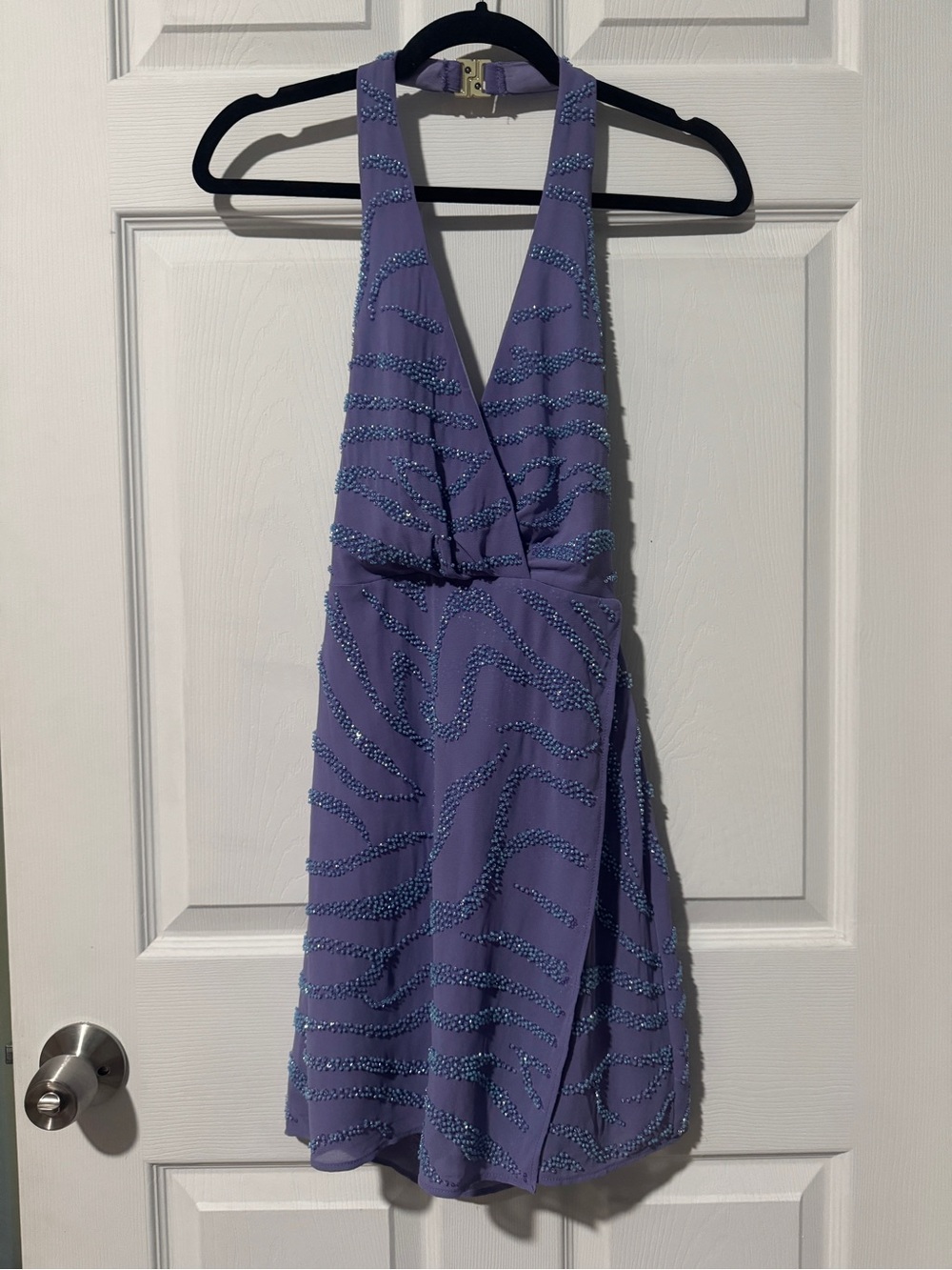 Oh Polly Lavender Beaded Mini Dress